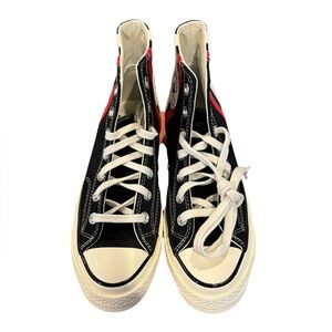 Converse Chuck 70s Black with White and Red Stripe High-Top Sneakers